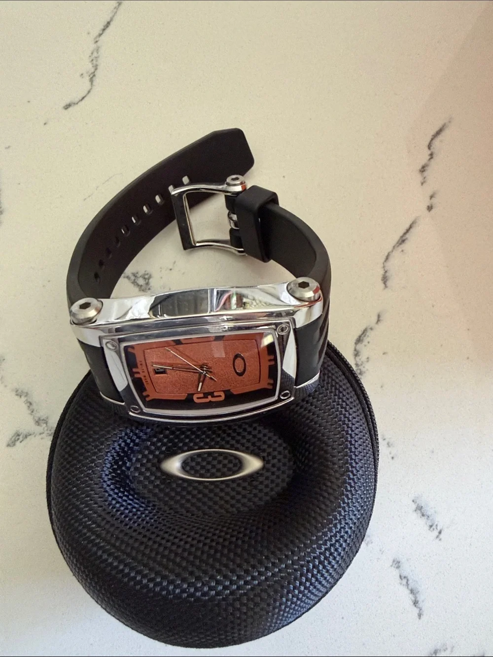 OAKLEY WARRANT COPPER FACE STAINLESS STEEL MEN'S SWISS WATCH